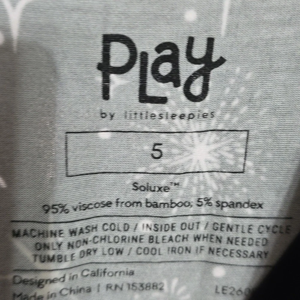 NWT PLAY by Little Sleepies Girl's Twirl  Dress Celebration Stars‎ Bamboo Sz 5